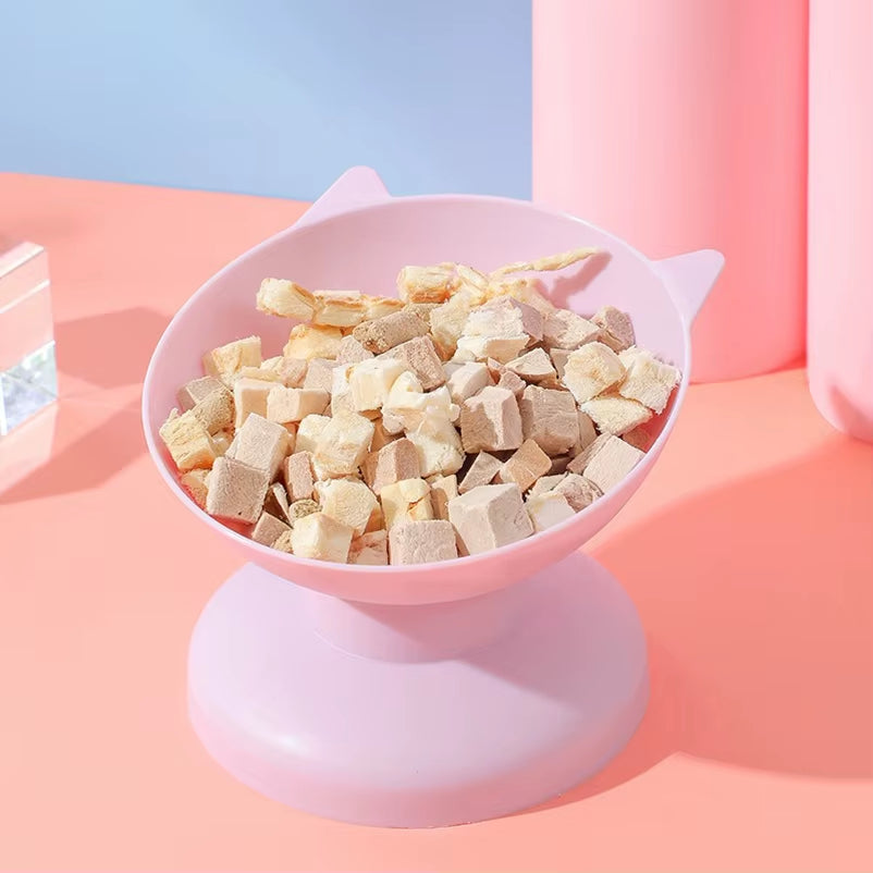 Vibrant High Foot Bowl Kitten Neck Guard - Prevents Upset for Cats & Dogs