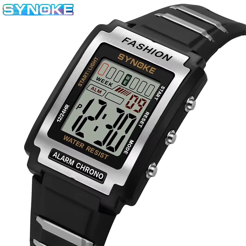 Stylish Men's Waterproof Sports Watch - 50M, Night Light, Large Screen & Alarm - Retro Trendsetter